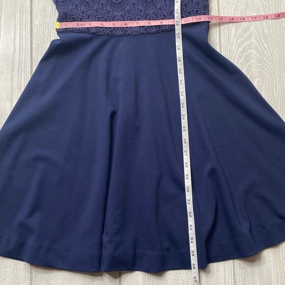 Lilly Pulitzer Women's Navy Blue Remmy Lace Bodice Fit n Flare Dress Size Small - Picture 5 of 9